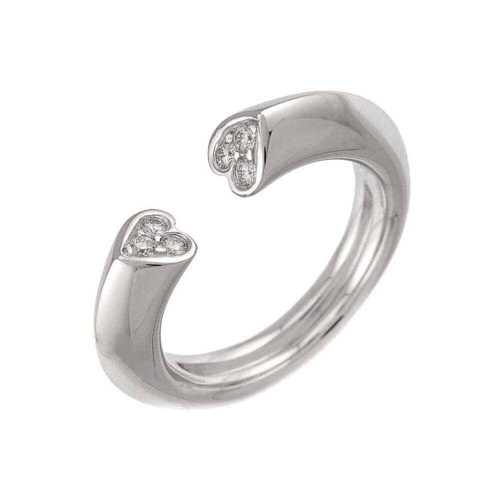 TIFFANY 18k Silver Diamond Heart Ring